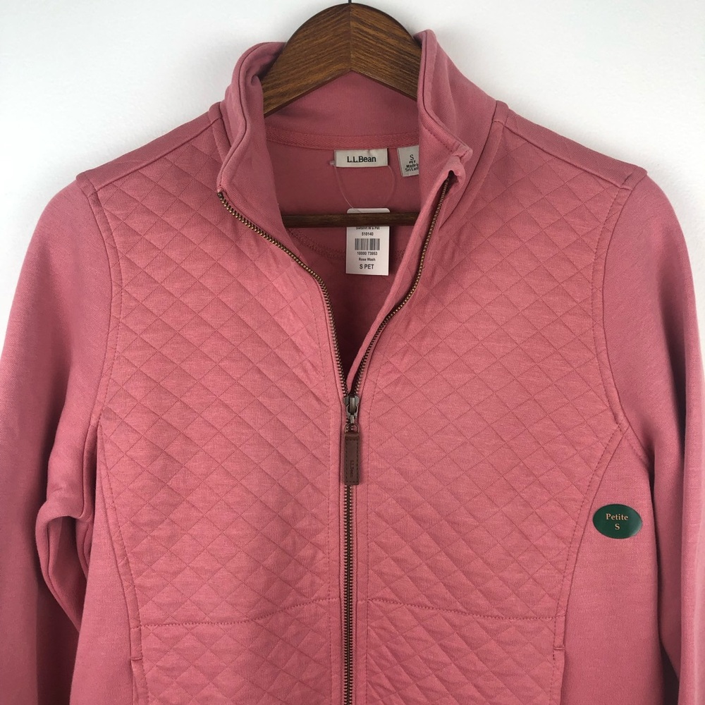 L.L. Bean Rose Wash Quilted Full Zip Sweatshirt - Picture 8 of 11